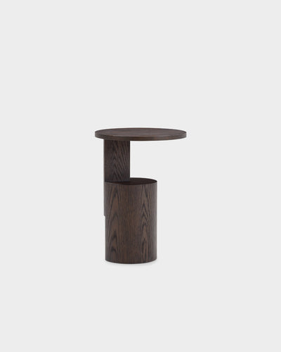 Wedge Side Table - High - Dark Brown