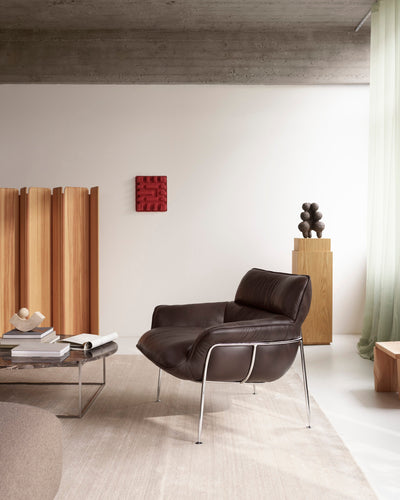 Duvet Lounge Chair - Chrome - Mocca Parma Leather