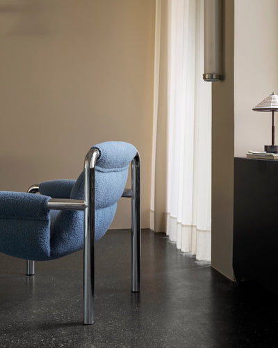 Atli Lounge Chair - Chrome - Sky Blue-Baru 0740