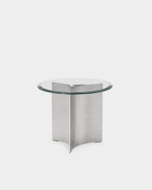 Arc Table - 500mm - Brushed Steel