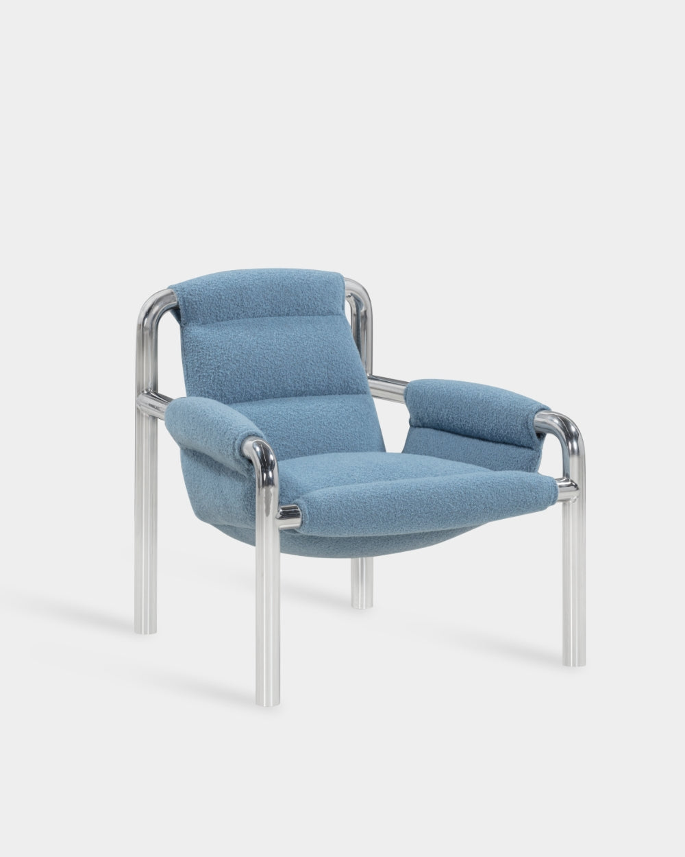 Atli Lounge Chair - Chrome - Sky Blue-Baru 0740