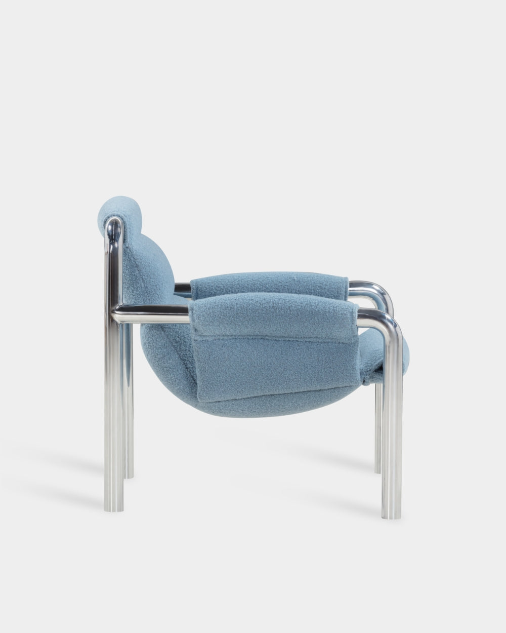 Atli Lounge Chair - Chrome - Sky Blue-Baru 0740