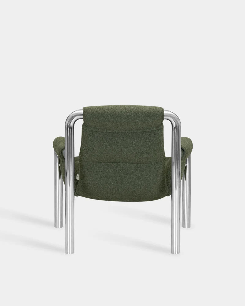 Atli Lounge Chair - Chrome - Forest Boucle-Cuddle 16