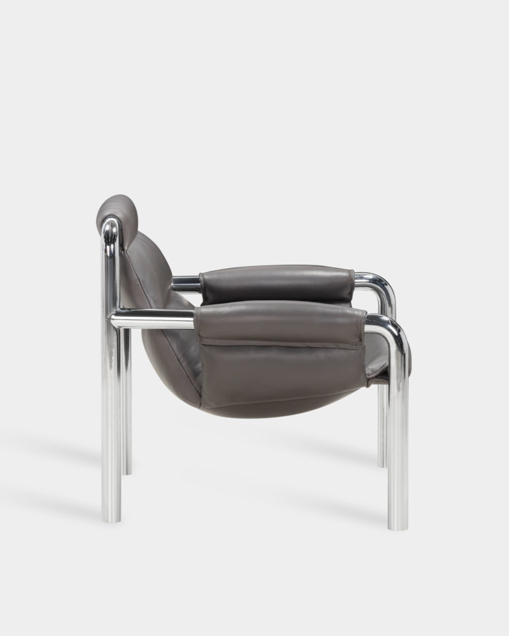 Atli Lounge Chair - Chrome - Graphite Parma Leather