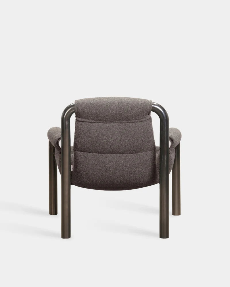 Atli Lounge Chair - Dark Grey Lacquer - Dark Brown Boucle-Cuddle 06