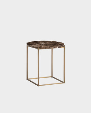 Circle Side Table - Dark Emperador Marble