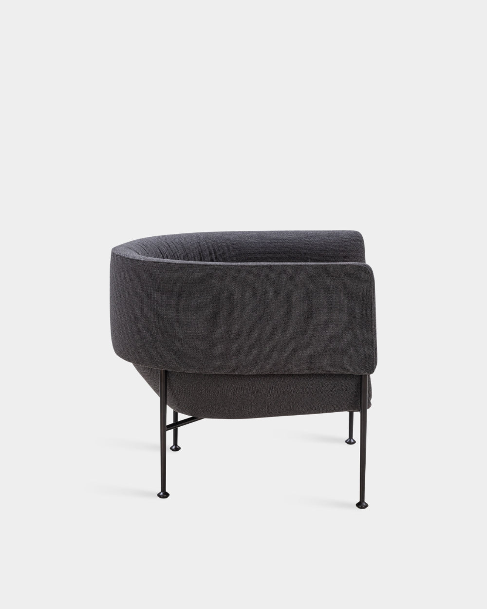 Collar Large Lounge Chair - Charcoal Black-Blend 2701