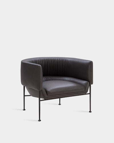 Collar Large Lounge Chair - Graphite Parma Leather