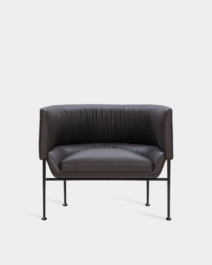 Collar Large Lounge Chair - Graphite Parma Leather
