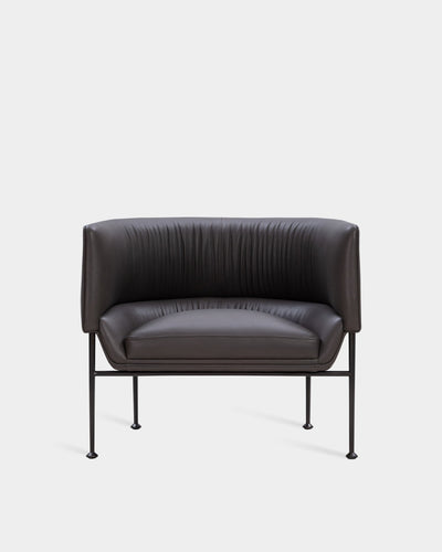 Collar Large Lounge Chair - Graphite Parma Leather