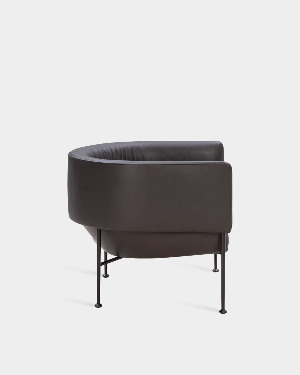 Collar Large Lounge Chair - Graphite Parma Leather