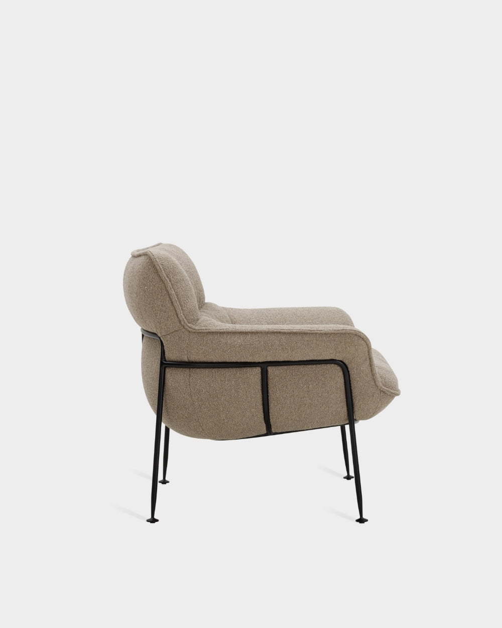 Duvet Lounge Chair - Black - Light Brown Boucle-Cuddle 04
