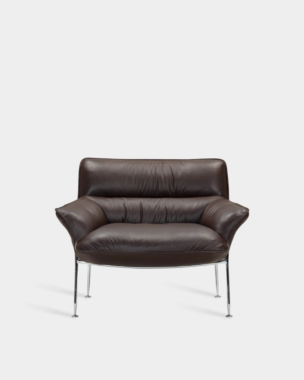 Duvet Lounge Chair - Chrome - Mocca Parma Leather