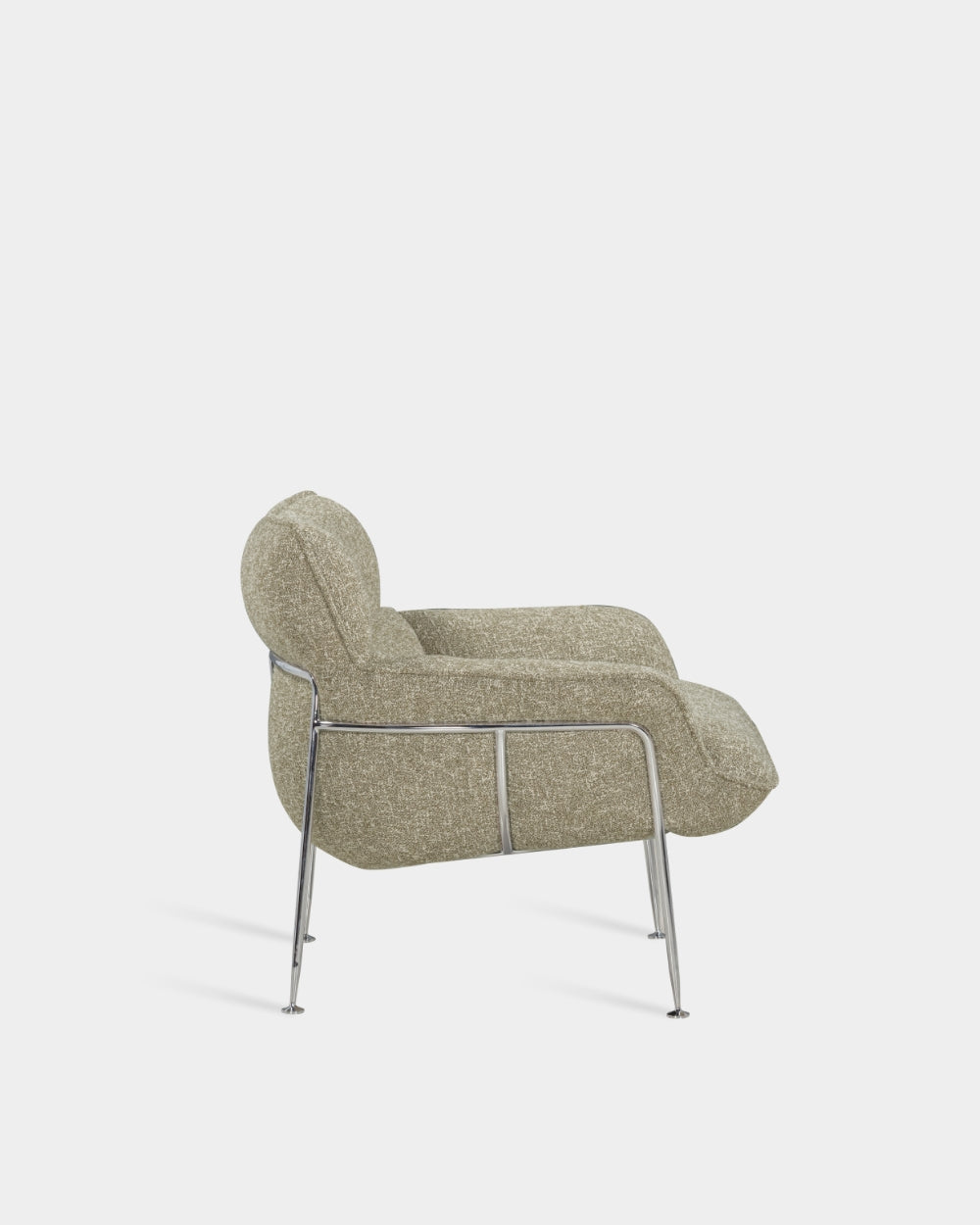 Duvet Lounge Chair - Chrome - Moss Grey-Zero 0002