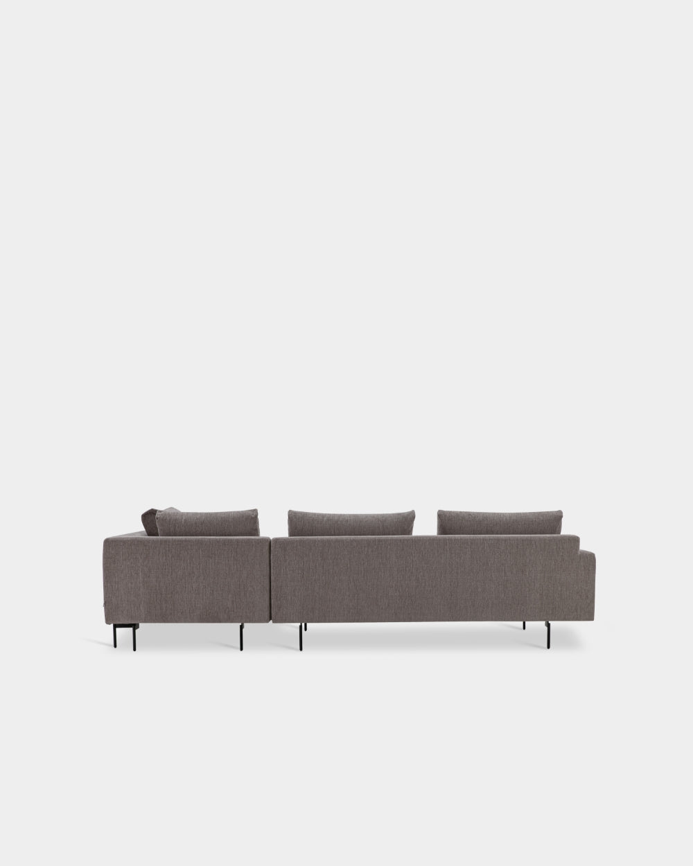 Edge V2 L Shape Sofa with Black Legs - Right Facing Chaise - Dark Grey-Soft 03