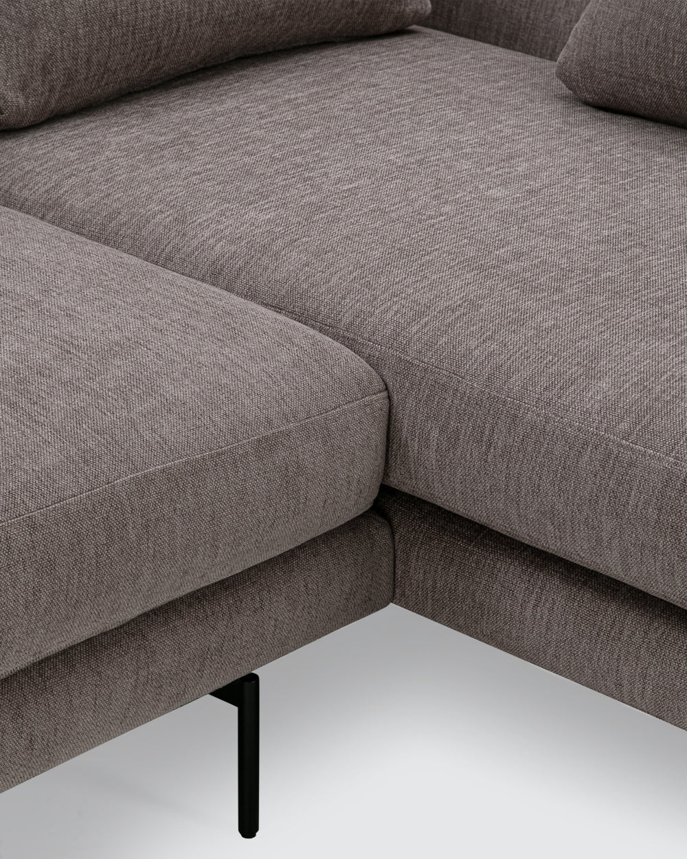 Edge V2 L Shape Sofa with Black Legs - Right Facing Chaise - Dark Grey-Soft 03