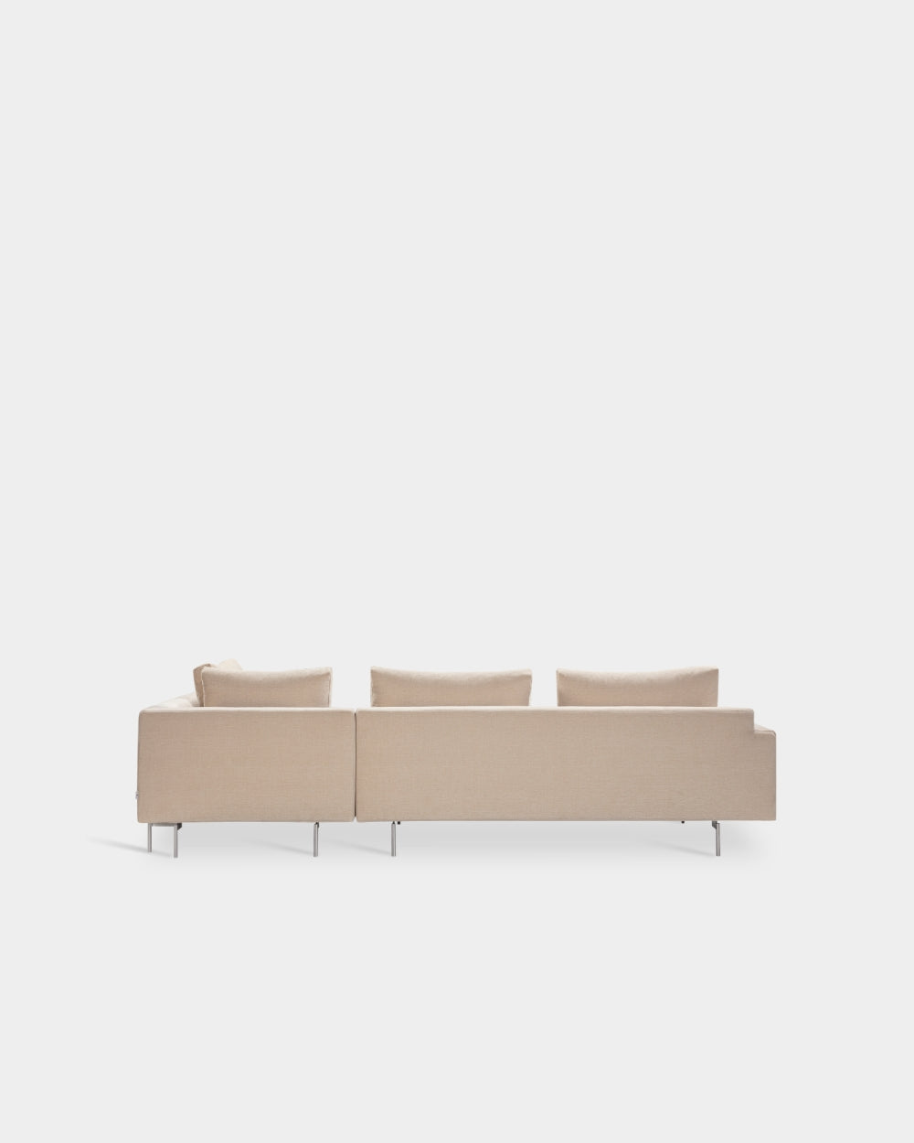 Edge V2 L Shape Sofa with Chrome Legs - Right Facing Chaise - Light Brown-Zest 02