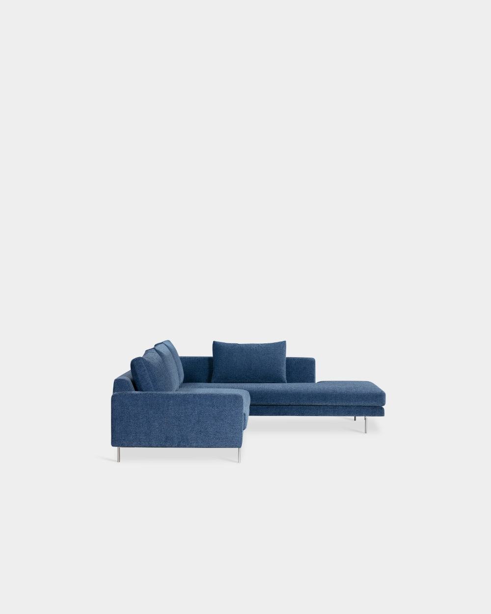 Edge V2 L Shape Sofa with Chrome Legs - Right Facing Chaise - Azure-Zest 12