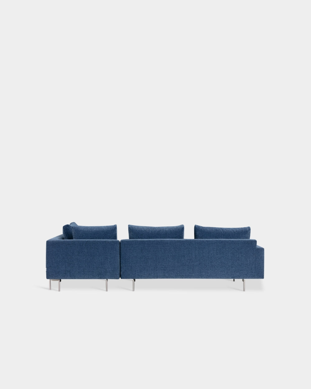 Edge V2 L Shape Sofa with Chrome Legs - Right Facing Chaise - Azure-Zest 12