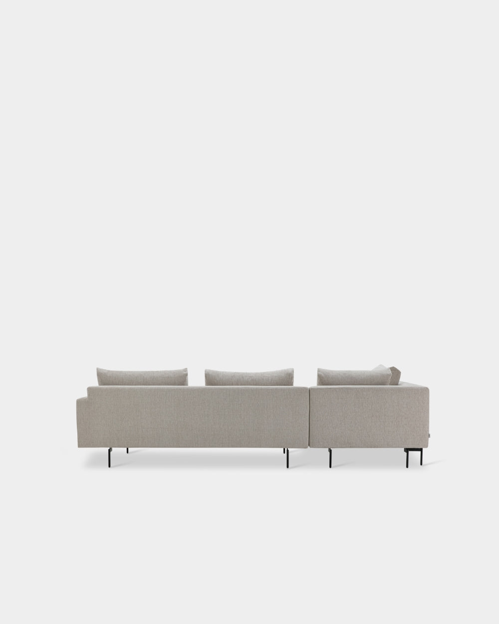Edge V2 L Shape Sofa with Black Legs - Left Facing Chaise - Light Grey-Soft 02