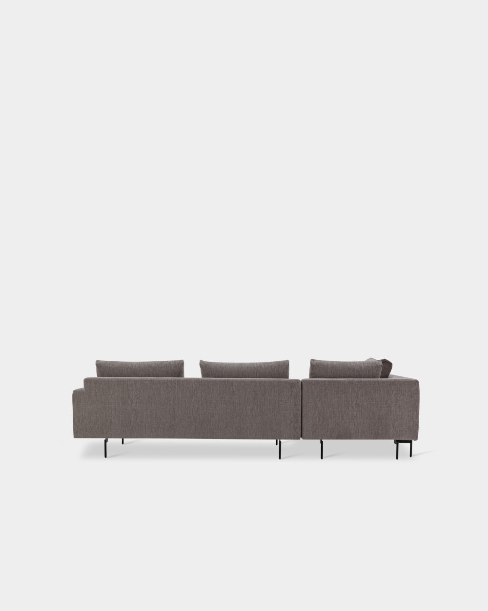 Edge V2 L Shape Sofa with Black Legs - Left Facing Chaise - Dark Grey-Soft 03
