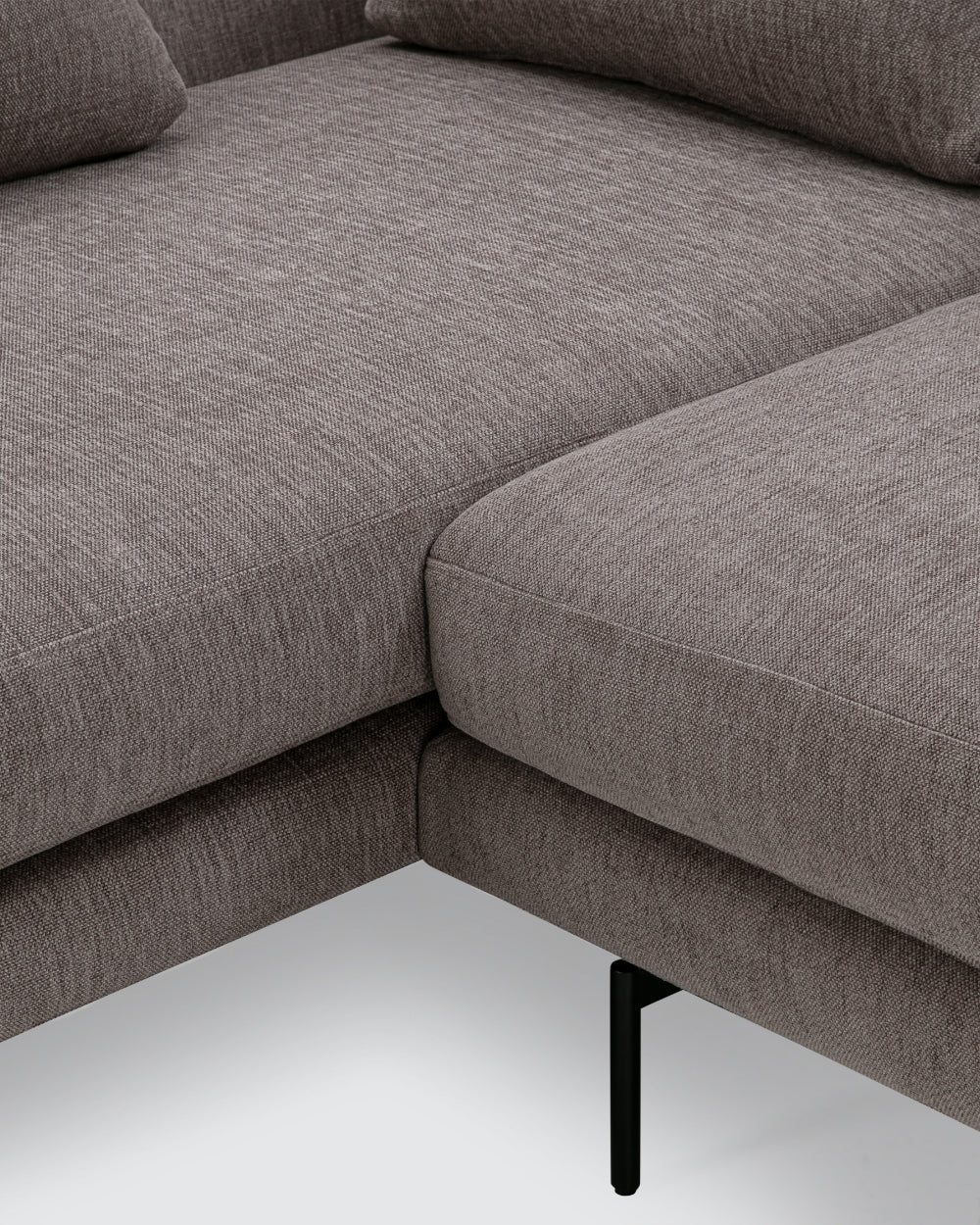 Edge V2 L Shape Sofa with Black Legs - Left Facing Chaise - Dark Grey-Soft 03