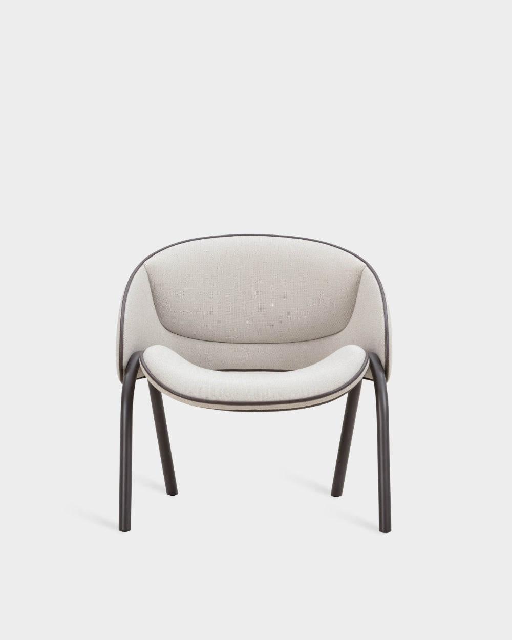 Folium Lounge Chair with Leather Piping - Smoke-Umber 61277