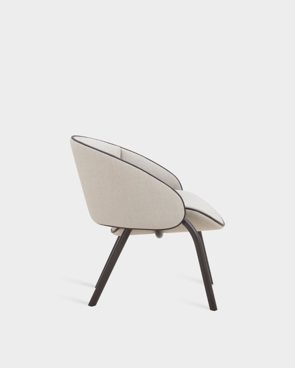 Folium Lounge Chair with Leather Piping - Smoke-Umber 61277