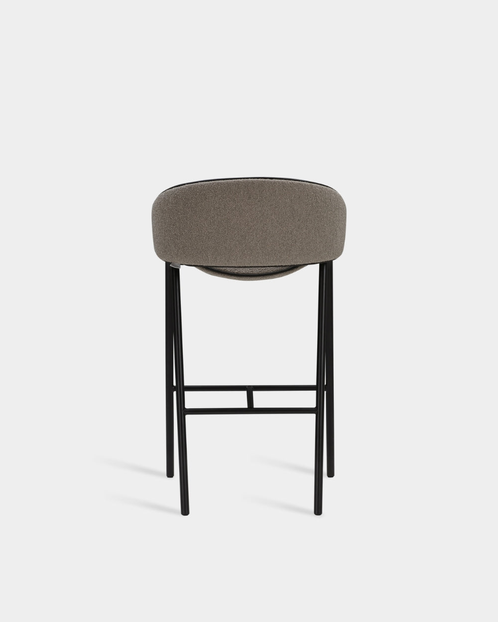 Folium Bar Stool with Leather Piping - Light Brown Boucle-Cuddle 04