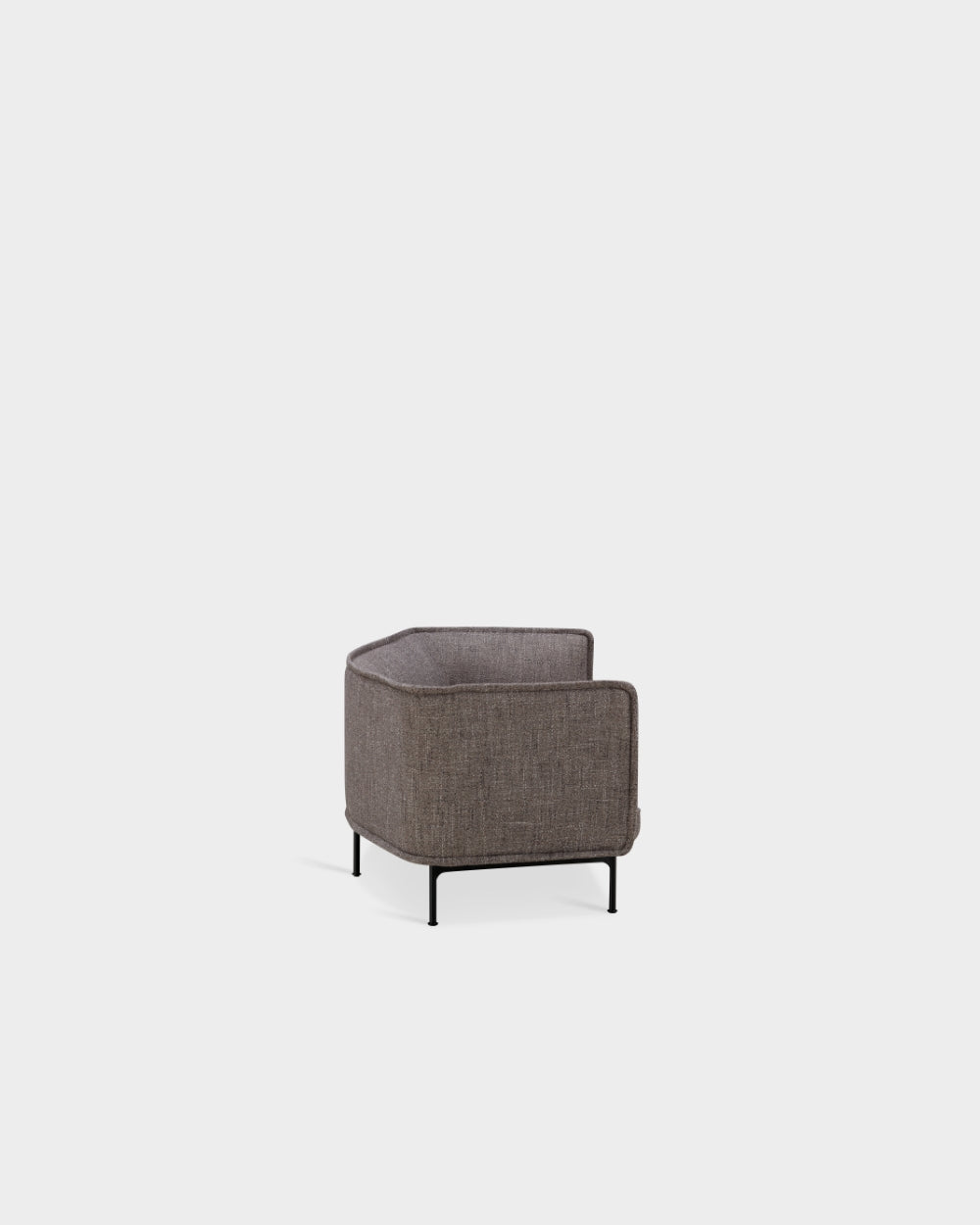 Lilin Curved 2.5 Seater Sofa - Grey-Alma 04