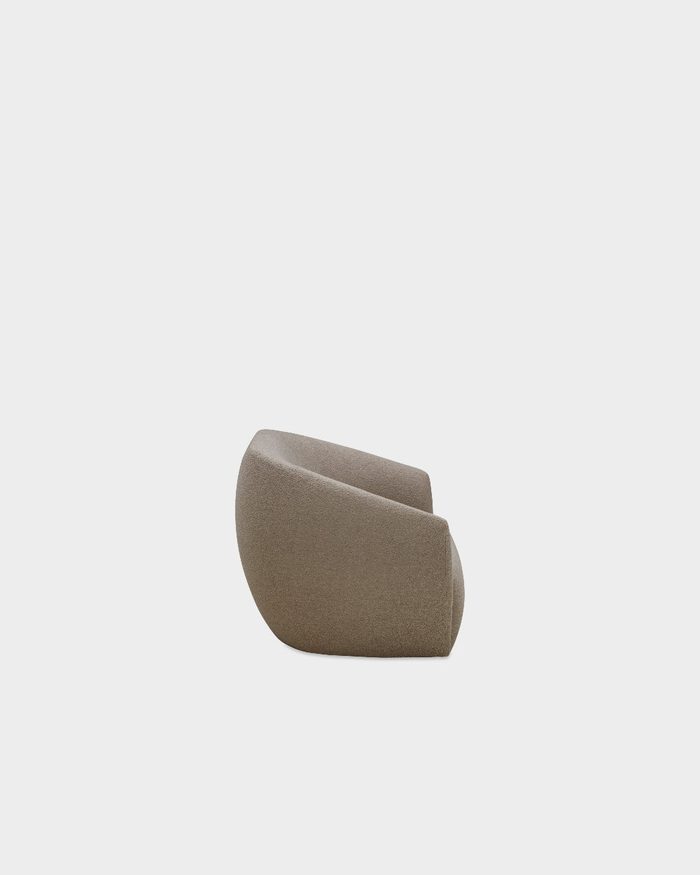 Lilin Curved 2.5 Seater Sofa - Light Brown Boucle-Cuddle 04
