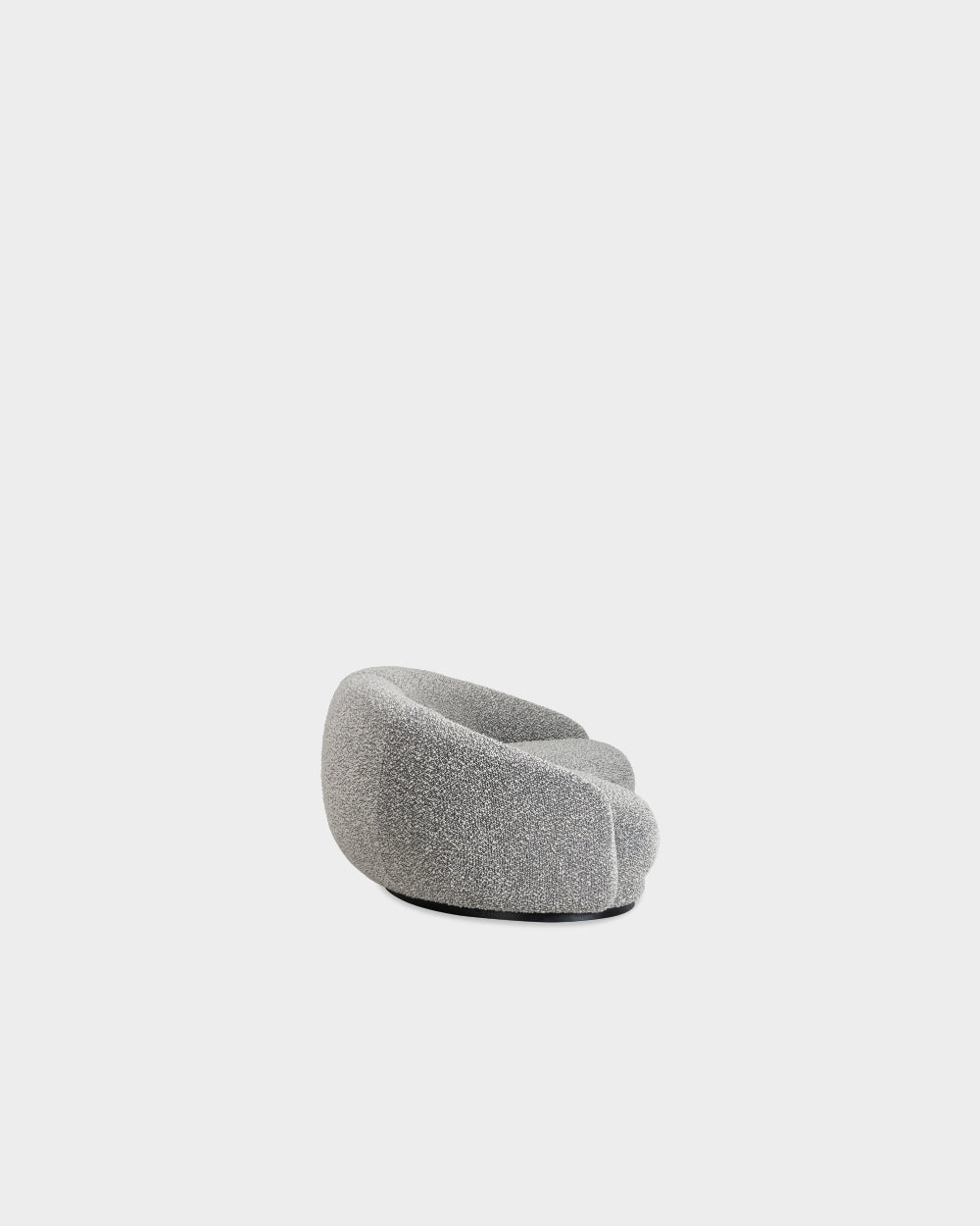 Montholon Curved 3 Seater Sofa - Tweed Grey-Silenzio 08
