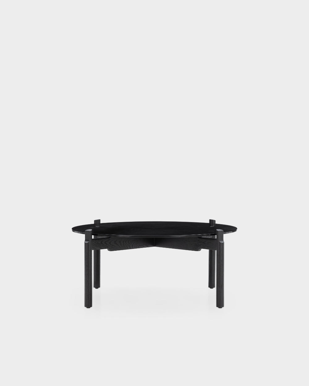 Notch Round Coffee Table - Medium - Black