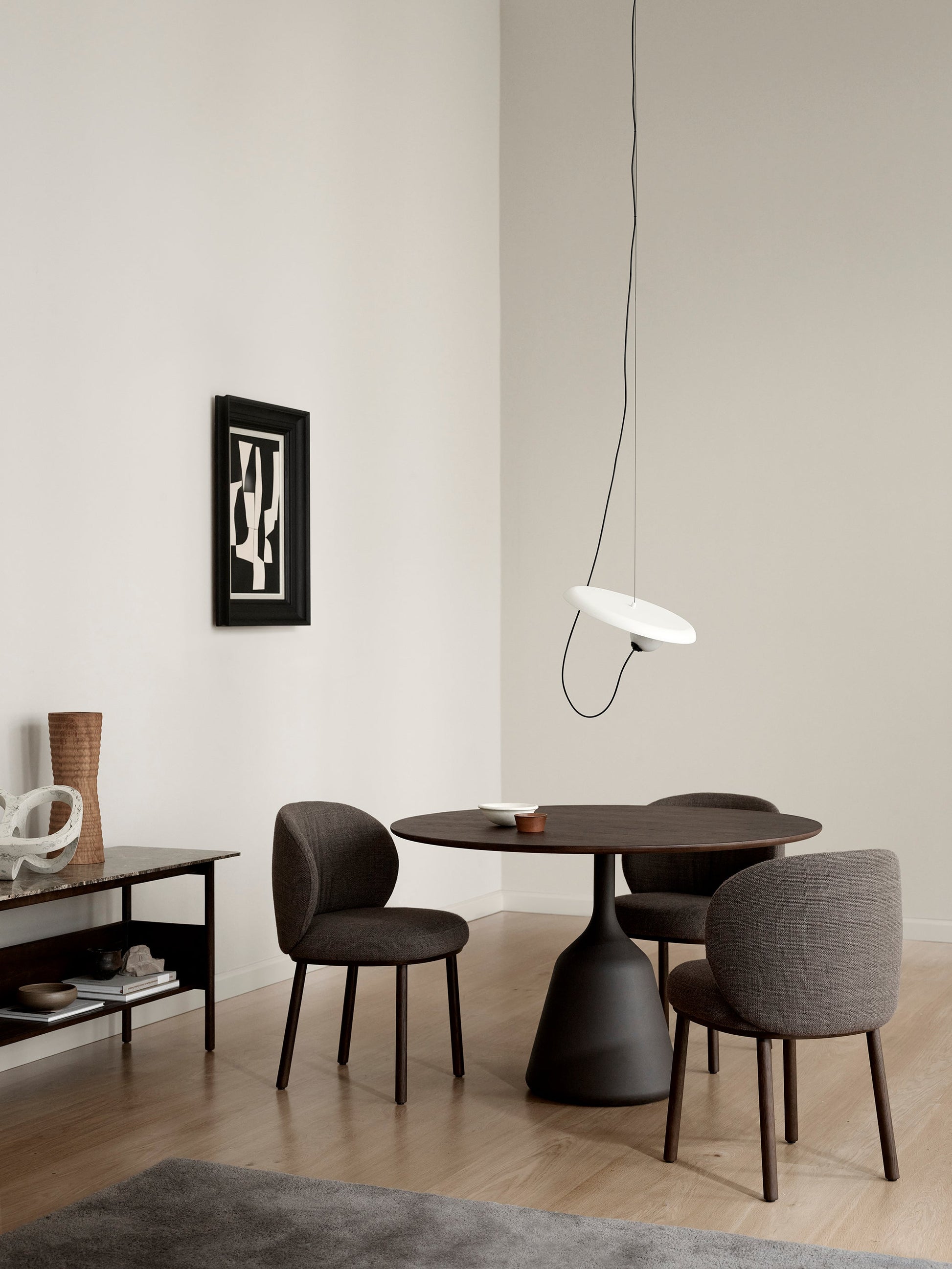 Coin Dining Table - Dark Brown