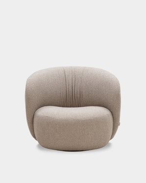Ovata Swivel Large Lounge Chair - Light Brown-Cuddle 04