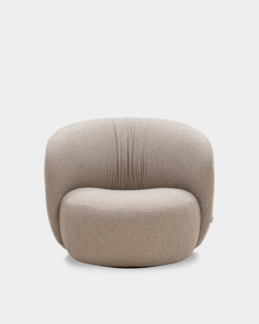 Ovata Swivel Large Lounge Chair - Light Brown-Cuddle 04