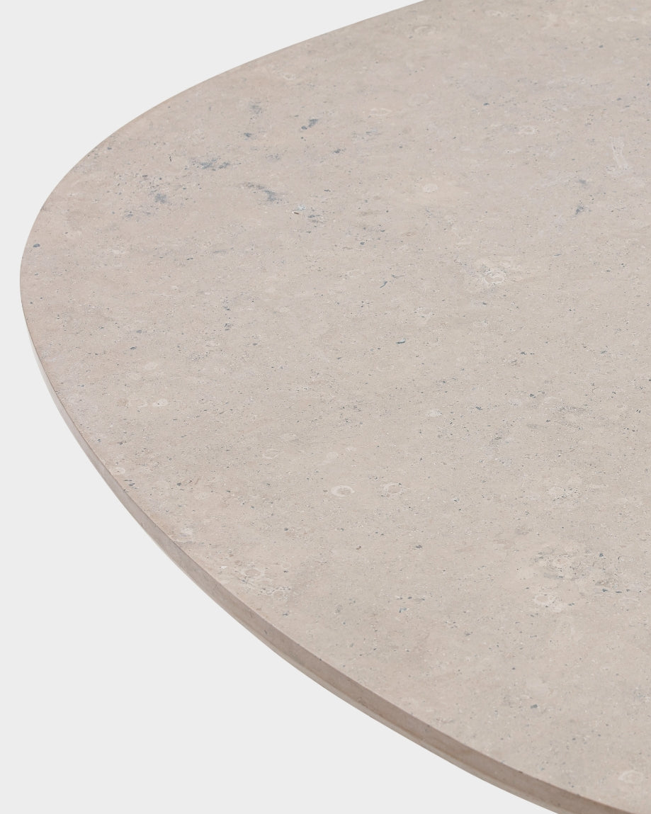 Ovata Dining Table - Light Oak - Jura Grey Limestone