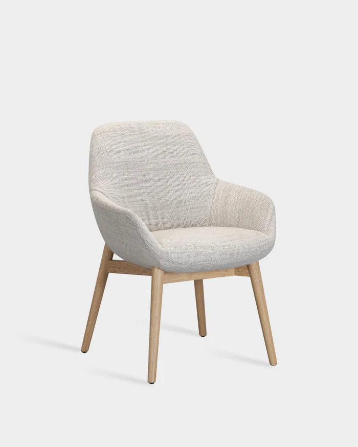 Sinum Arm Chair with Wooden Base - Light Oak - Grey-Tivoli 02