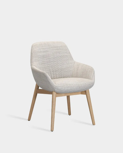 Sinum Arm Chair with Wooden Base - Light Oak - Grey-Tivoli 02