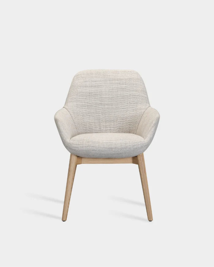 Sinum Arm Chair with Wooden Base - Light Oak - Grey-Tivoli 02