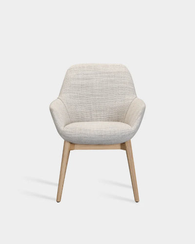 Sinum Arm Chair with Wooden Base - Light Oak - Grey-Tivoli 02