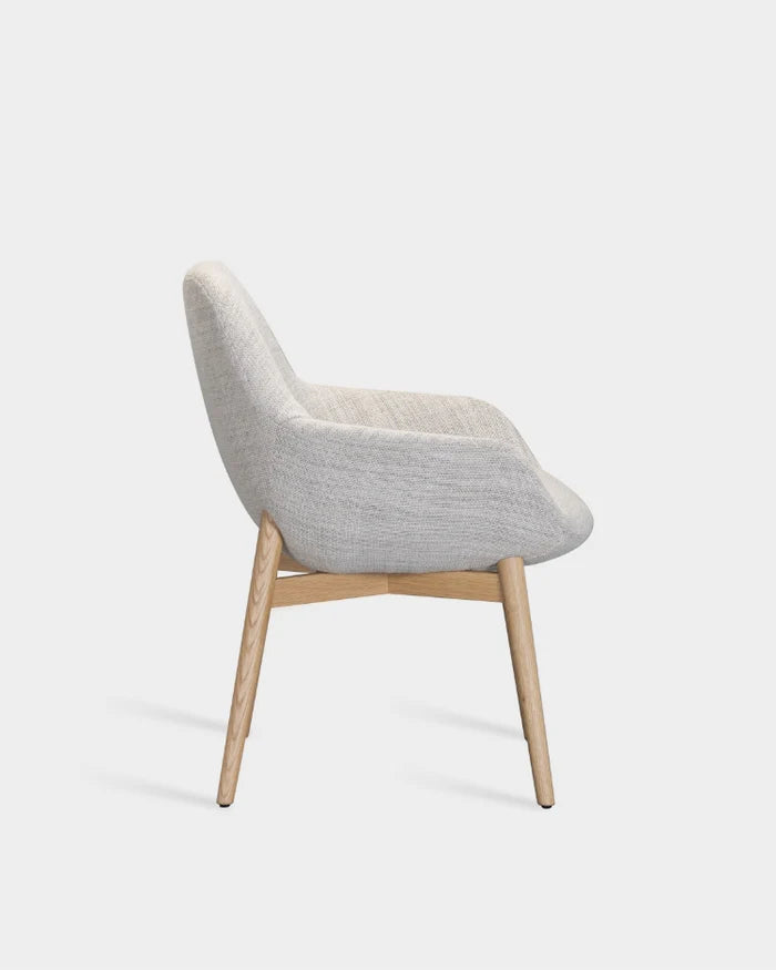Sinum Arm Chair with Wooden Base - Light Oak - Grey-Tivoli 02