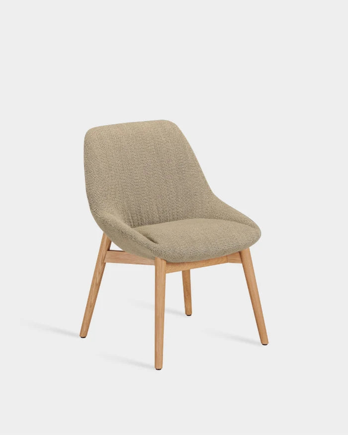 Sinum Dining Chair with Wooden Base - Stone Beige-Turn 04