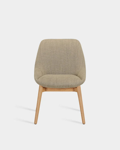 Sinum Dining Chair with Wooden Base - Stone Beige-Turn 04