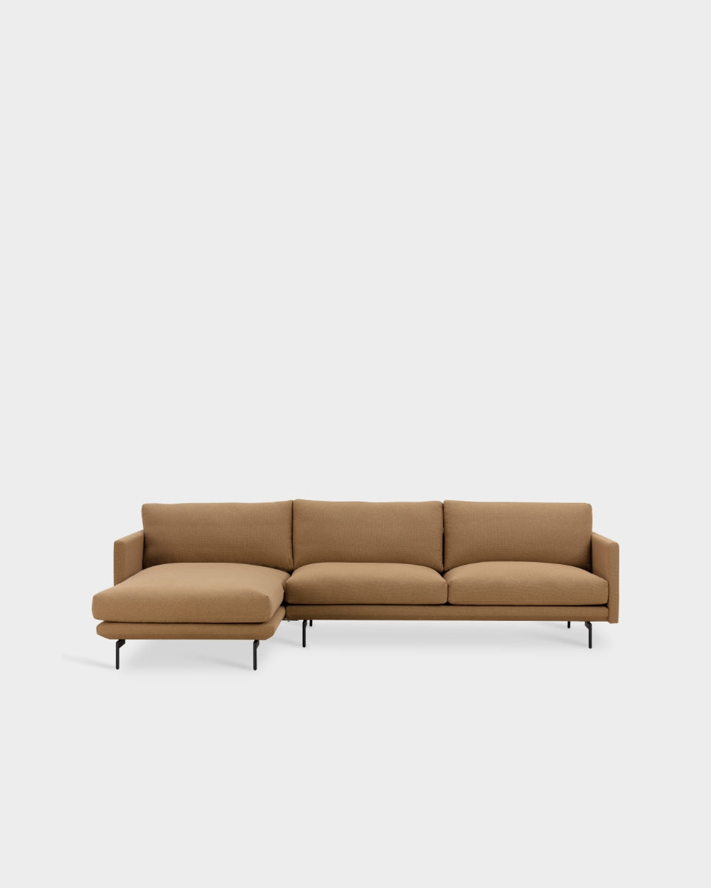 Trace L Shape Sofa - Saddle Brown-Blend 3001