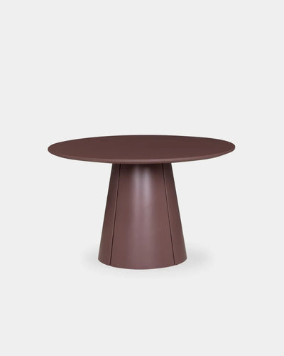 Trim Round Dining Table - 1200mm - Burgundy with Power Plug