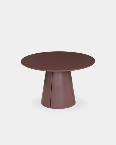 Trim Round Dining Table - 1200mm - Burgundy with Power Plug