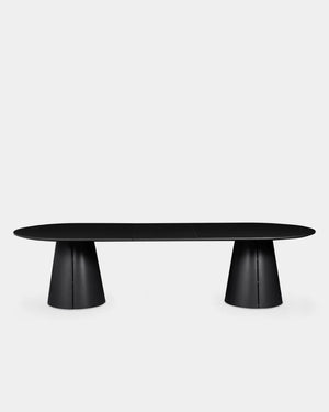 Trim Rectangular Dining Table - 3000mm - Black Laminate