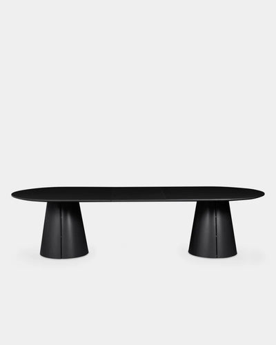 Trim Rectangular Dining Table - 3000mm - Black Laminate with Power Plug