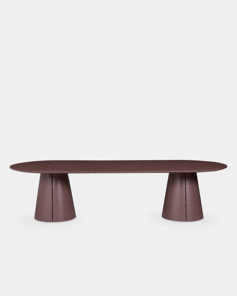 Trim Rectangular Dining Table - 3000mm - Burgundy with Power Plug